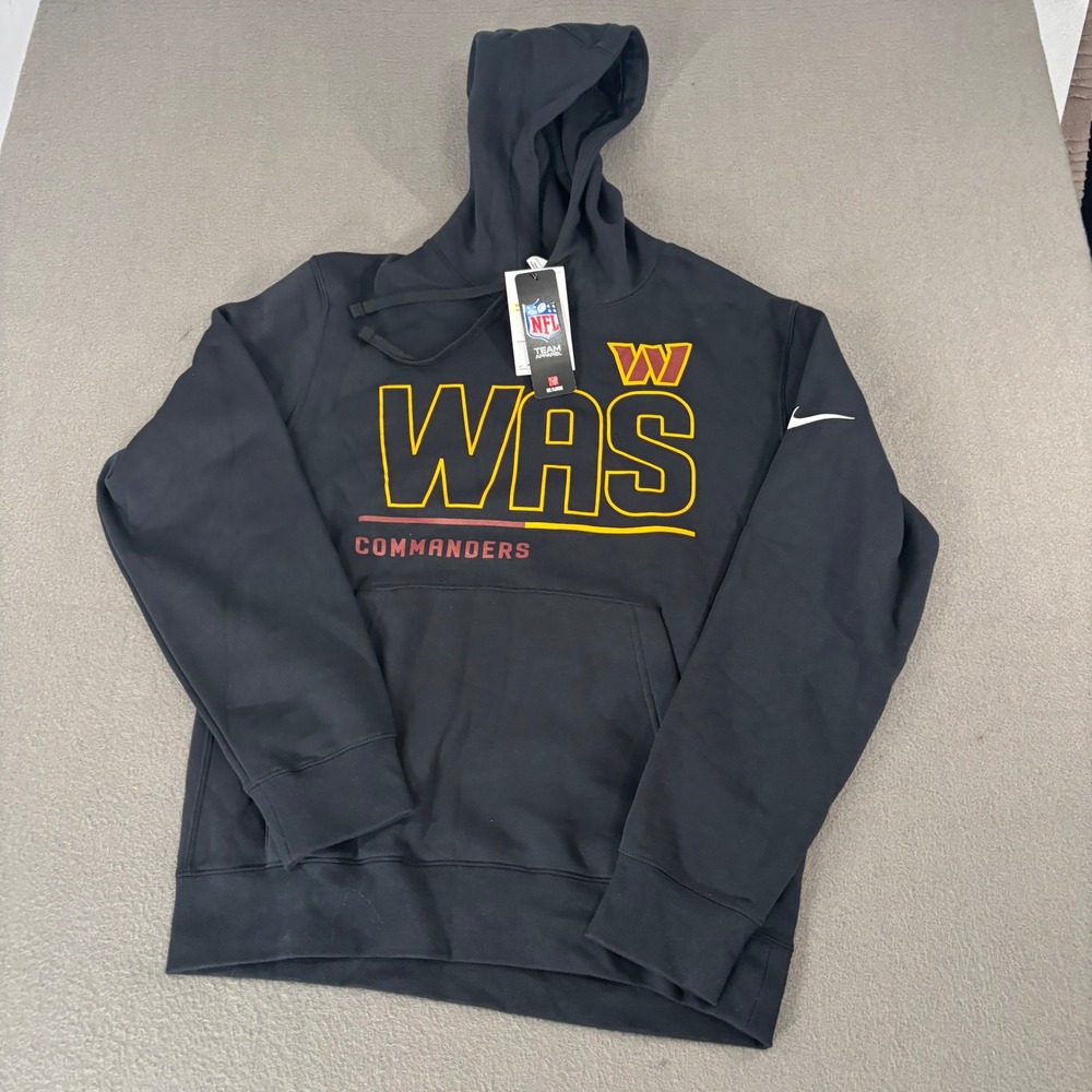 Nike Washington Commanders NFL Hoodie Mens Size Small Black NKDK-00A-9E-0YR